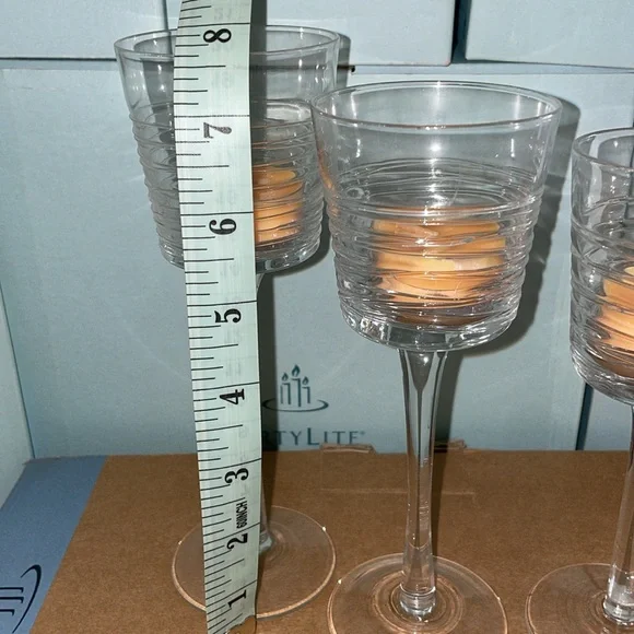 3 pc Partylite stemmed candle holders - Picture 4 of 10
